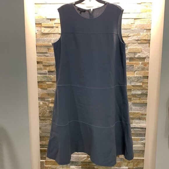 Lafayette 148 New YorkColby Sleeveless Wool Crepe Shift Dress - Picture 2 of 8